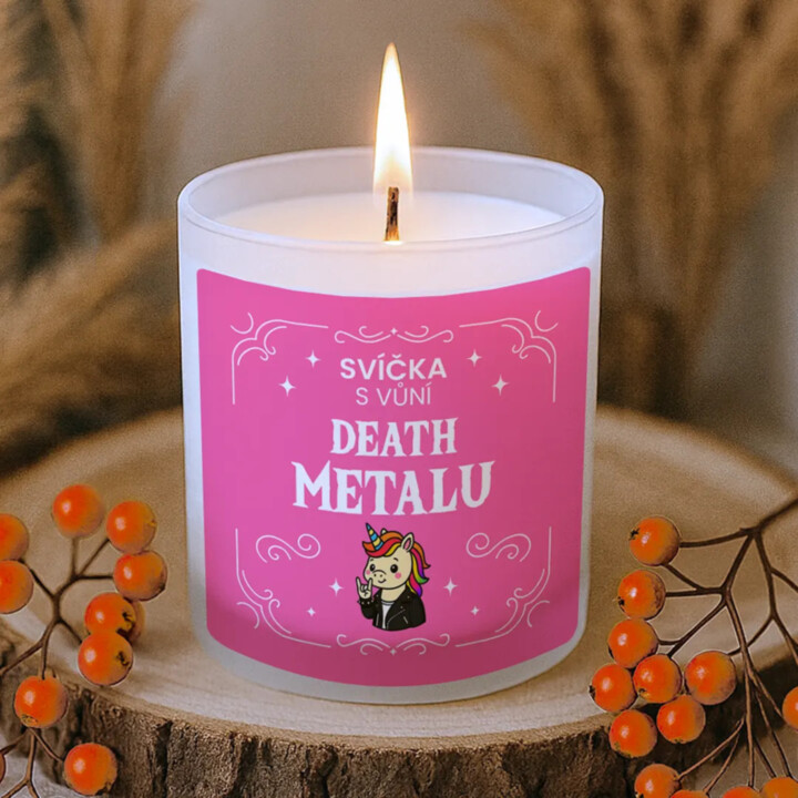 Svíčka s vůní death metalu - vonná svíce s potiskem