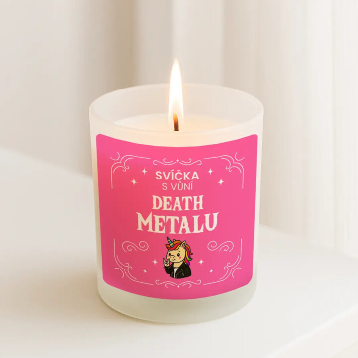 Svíčka s vůní death metalu - vonná svíce s potiskem