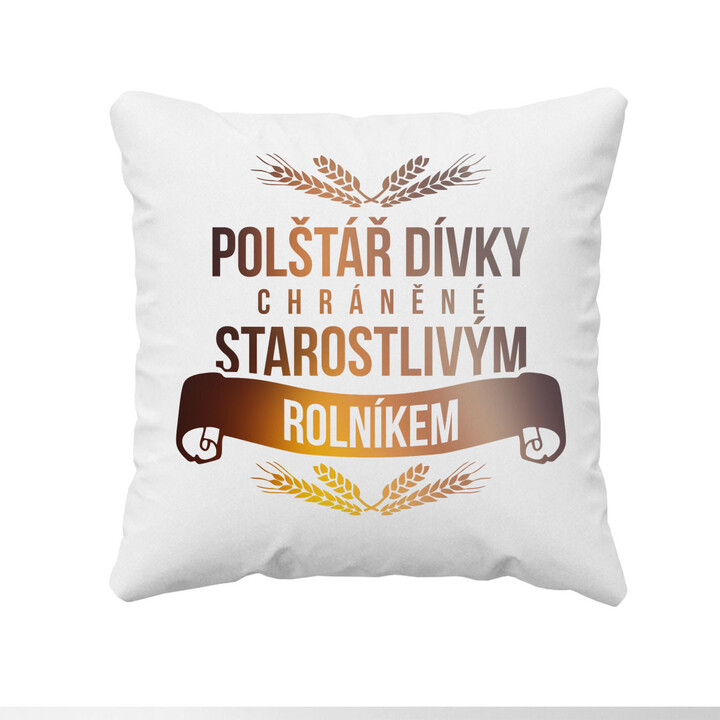 Polštář dívky chráněné starostlivým rolníkem - polštář s potiskem