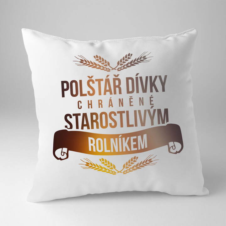 Polštář dívky chráněné starostlivým rolníkem - polštář s potiskem