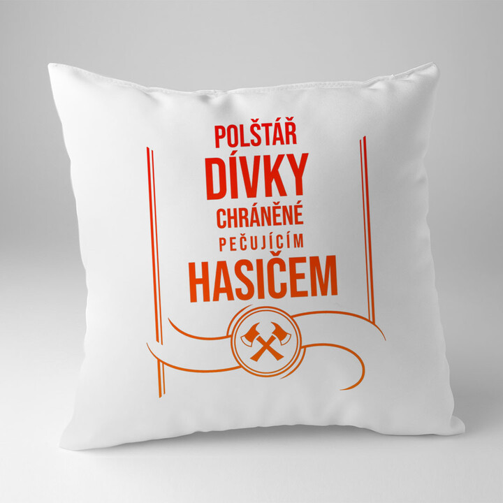 Polštář dívky chráněné milujícím mechanikem - polštář s potiskem