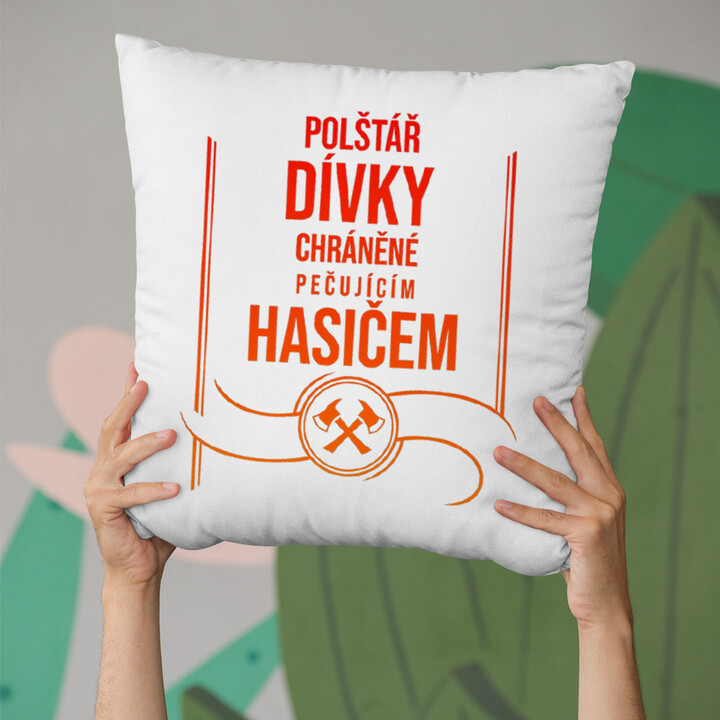 Polštář dívky chráněné milujícím mechanikem - polštář s potiskem