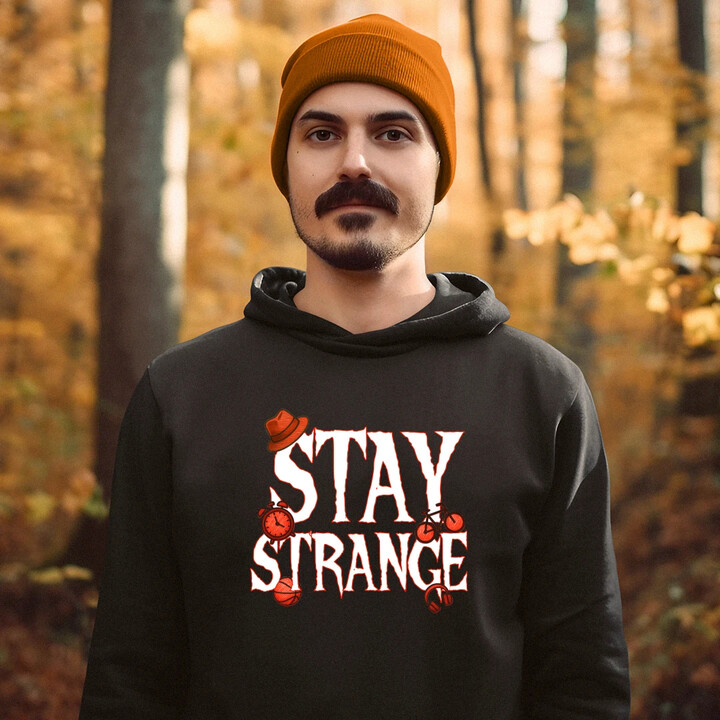 Stay strange - pro fanoušky seriálu Stranger Things - pánská mikina s potiskem