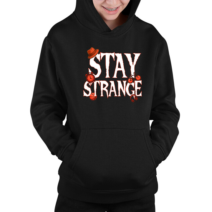 Stay strange - pro fanoušky seriálu Stranger Things - dětská mikina s kapucí