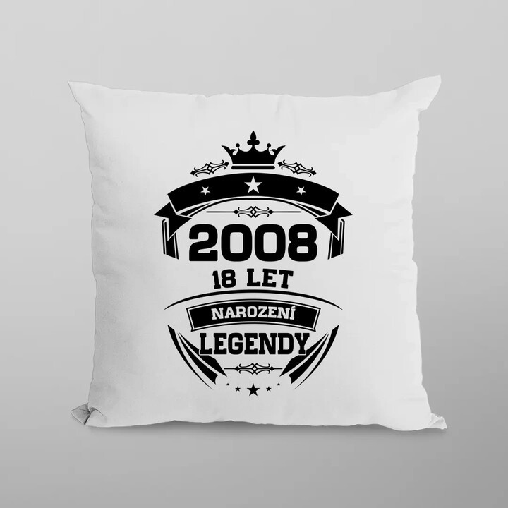 2008 Narození legendy 18 let - polštář s potiskem