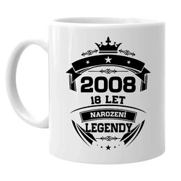 2008 Narození legendy 18 let - hrnek s potiskem