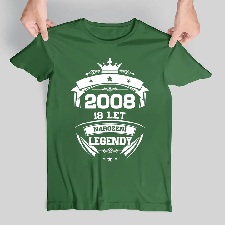 2008 Narození legendy 18 let - pánské tričko s potiskem