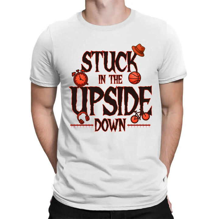 Stuck in the upside down - pro fanoušky seriálu Stranger Things - pánské tričko s potiskem