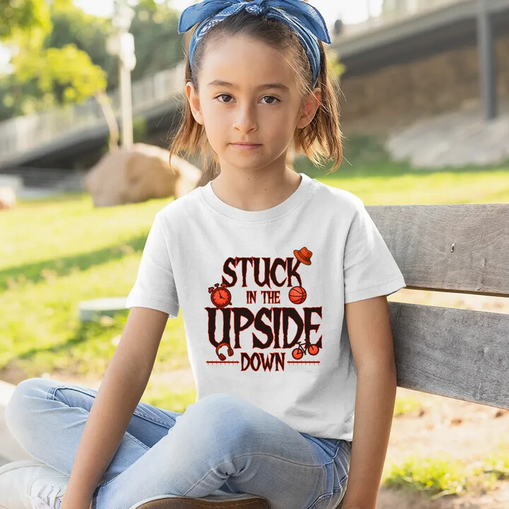 Stuck in the upside down - pro fanoušky seriálu Stranger Things - dětské tričko s potiskem