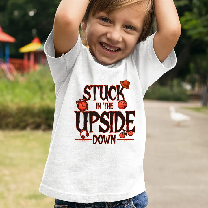 Stuck in the upside down - pro fanoušky seriálu Stranger Things - dětské tričko s potiskem