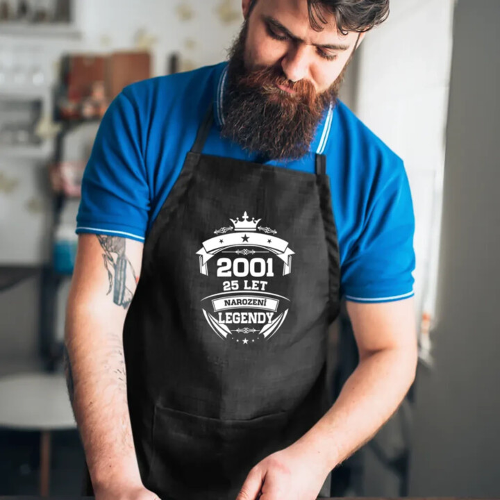 2001 Narození legendy 25 let - zástěra s potiskem