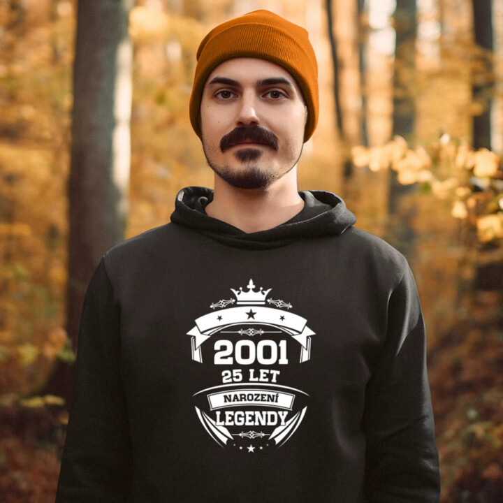 2001 Narození legendy 25 let - pánská mikina s potiskem