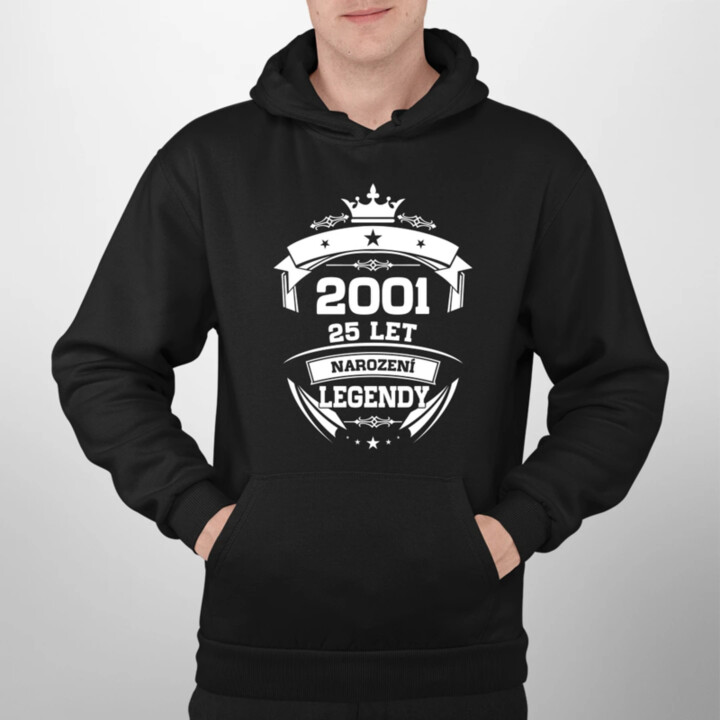 2001 Narození legendy 25 let - pánská mikina s potiskem