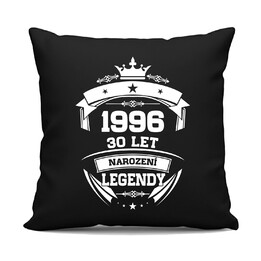 1996 Narození legendy 30 let - černý polštář s potiskem