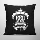 1991 Narození legendy 35 let - černý polštář s potiskem