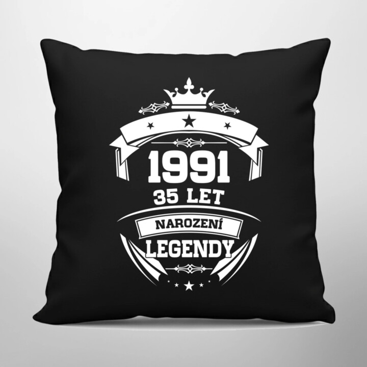 1991 Narození legendy 35 let - černý polštář s potiskem