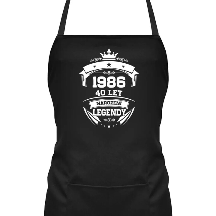 1986 Narození legendy 40 let - zástěra s potiskem
