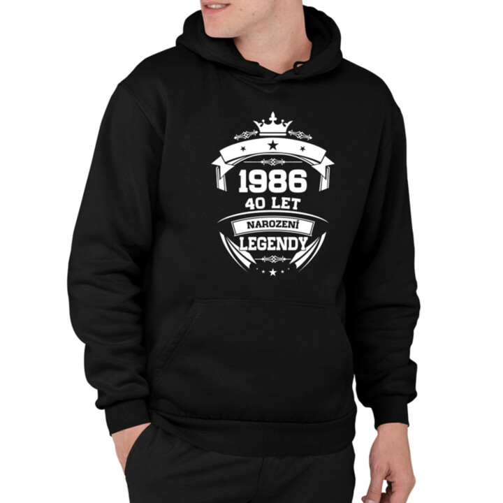 1986 Narození legendy 40 let - pánská mikina s potiskem