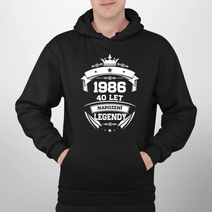 1986 Narození legendy 40 let - pánská mikina s potiskem