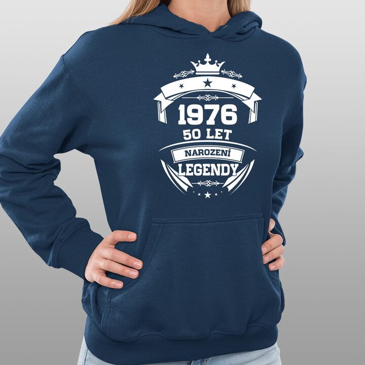 1976 Narození legendy 50 let - dámská mikina s potiskem