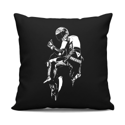 The doctor - černý polštář s potiskem