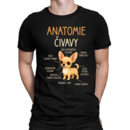Anatomie čivavy - pánské tričko s potiskem