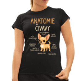Anatomie čivavy  - dámské tričko s potiskem