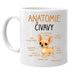 Anatomie čivavy - hrnek s potiskem