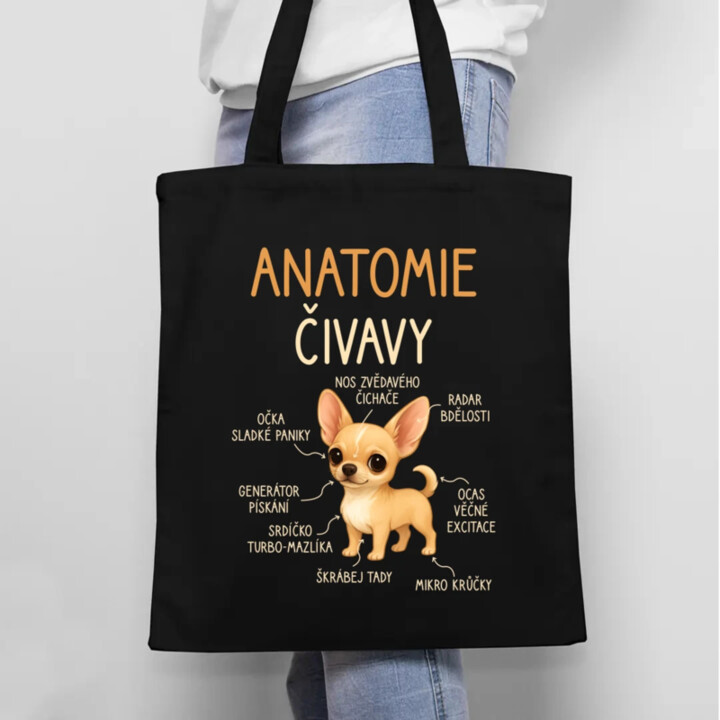 Anatomie čivavy - taška s potiskem