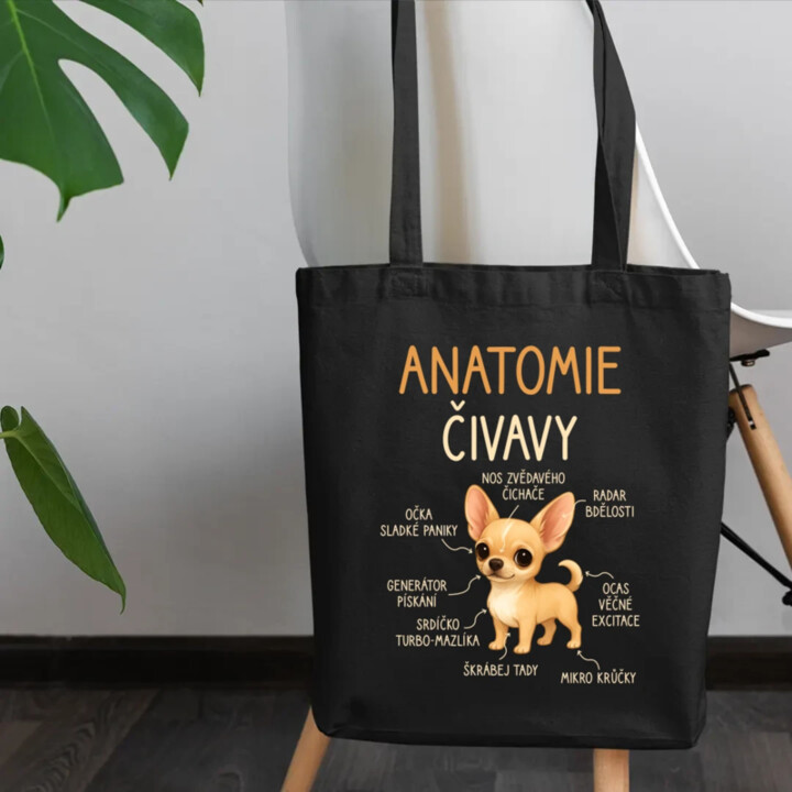 Anatomie čivavy - taška s potiskem
