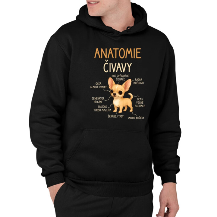 Anatomie čivavy - pánská mikina s potiskem
