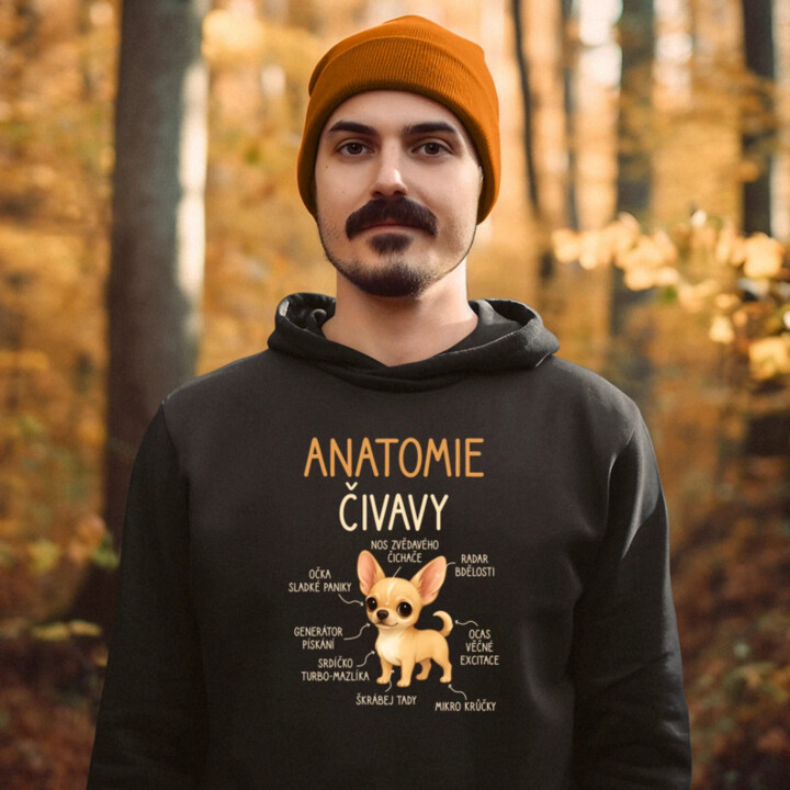 Anatomie čivavy - pánská mikina s potiskem