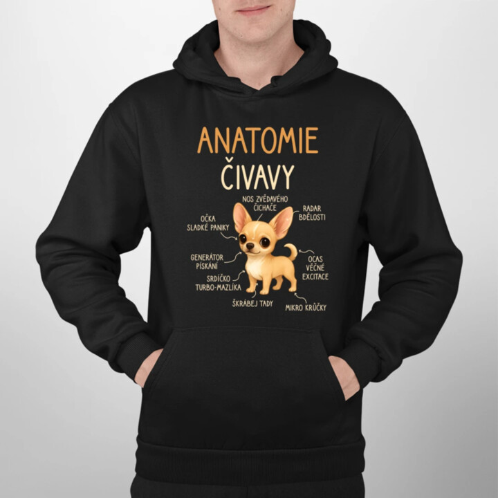Anatomie čivavy - pánská mikina s potiskem