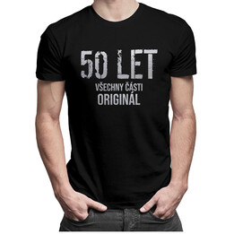 50 let - všechny části originál - pánské tričko s potiskem