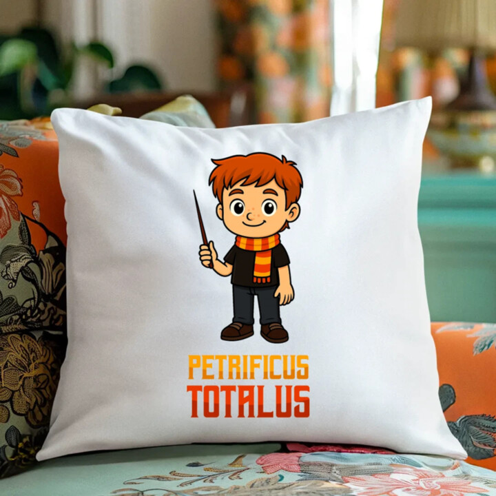 Petrificus Totalus - Ron Weasley - polštář s potiskem pro fanoušky série Harry Potter