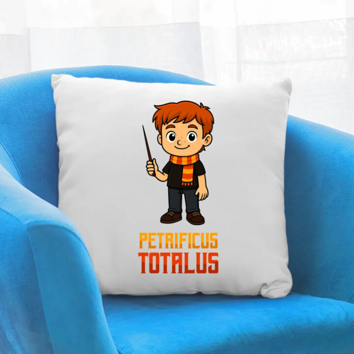 Petrificus Totalus - Ron Weasley - polštář s potiskem pro fanoušky série Harry Potter