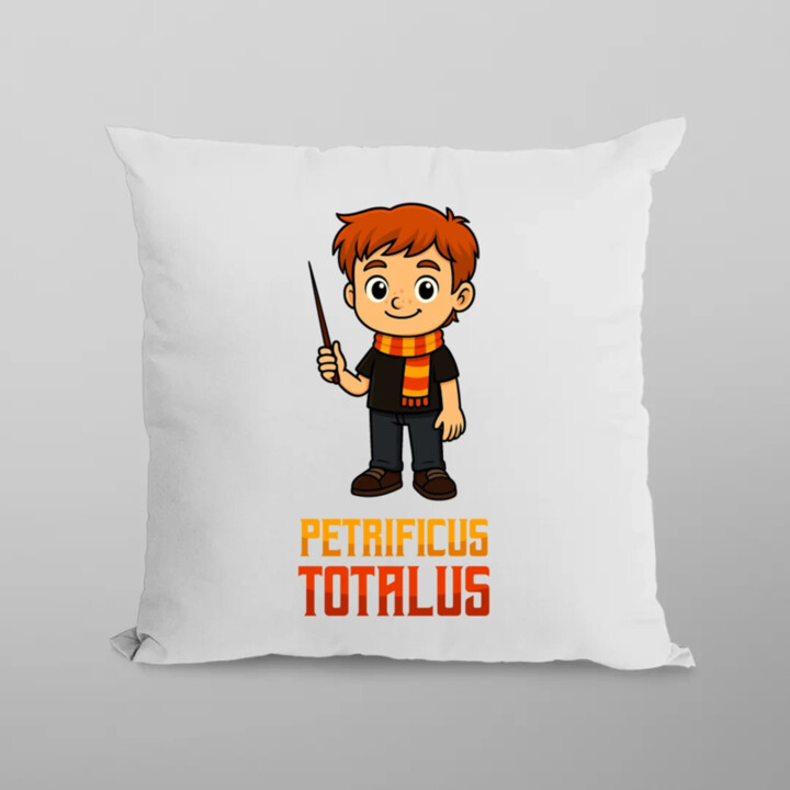 Petrificus Totalus - Ron Weasley - polštář s potiskem pro fanoušky série Harry Potter
