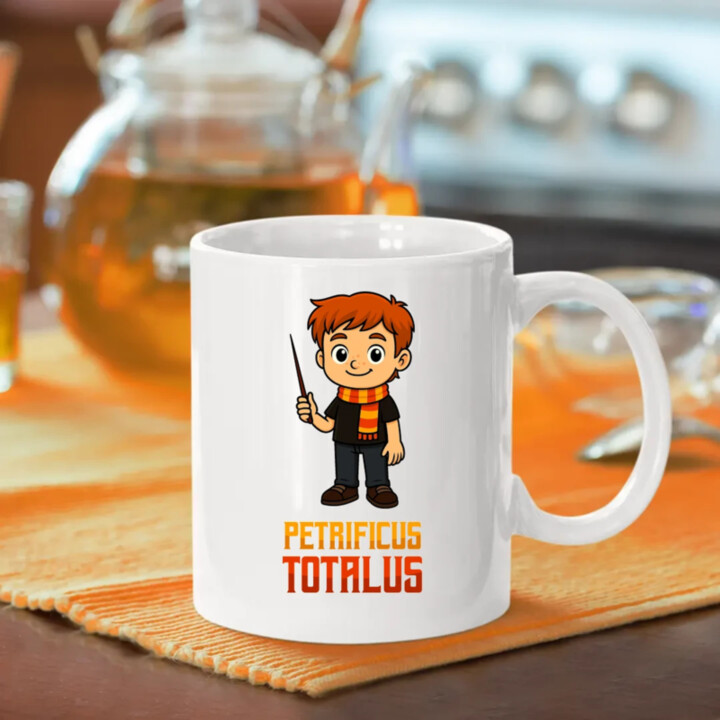 Petrificus Totalus - Ron Weasley - hrnek s potiskem pro fanoušky série Harry Potter