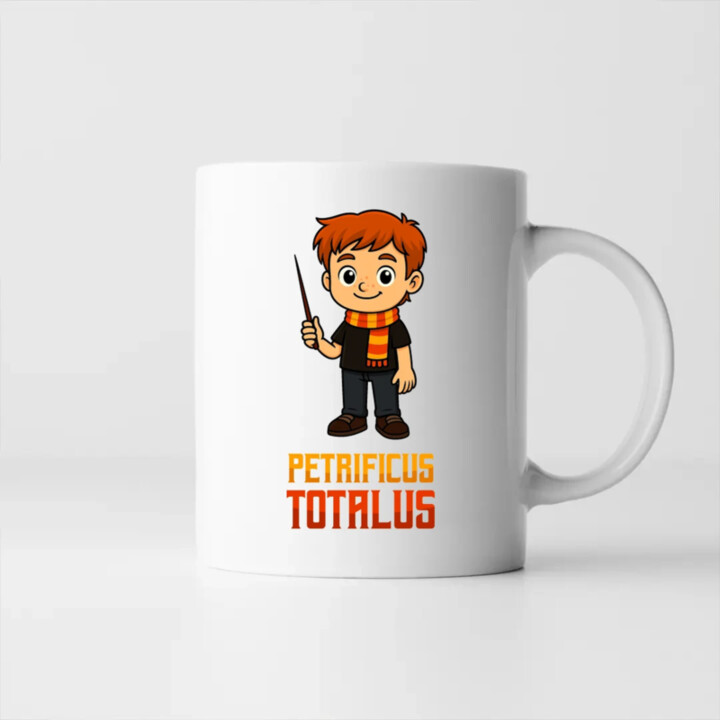 Petrificus Totalus - Ron Weasley - hrnek s potiskem pro fanoušky série Harry Potter