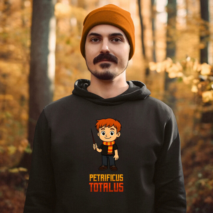 Petrificus Totalus - Ron Weasley - pánská mikina s potiskem pro fanoušky série Harry Potter