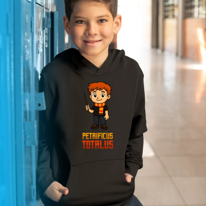 Petrificus Totalus - Ron Weasley - dětská mikina s kapucí pro fanoušky série Harry Potter