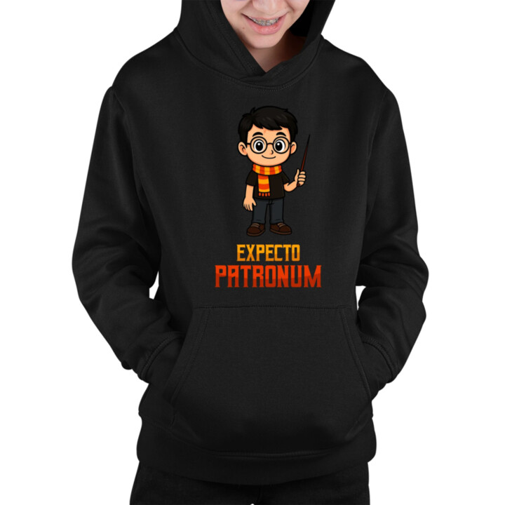 Expecto Patronum - Harry Potter - dětská mikina s kapucí pro fanoušky série Harry Potter