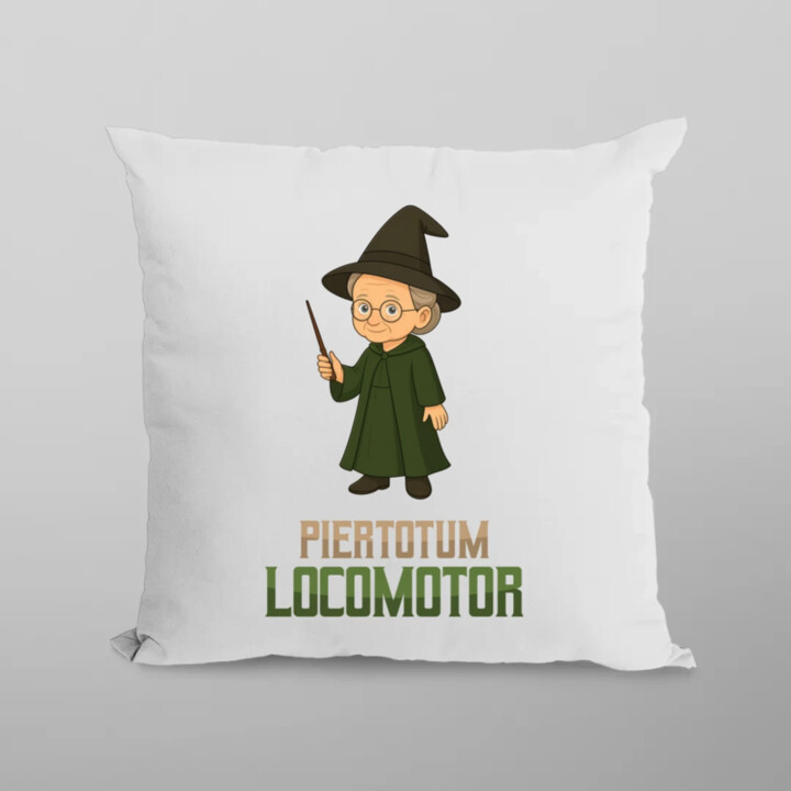 Piertotum Locomotor - Minerwa McGonagall - polštář s potiskem pro fanoušky série Harry Potter