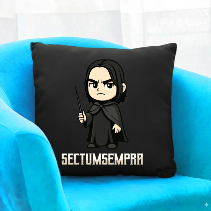 Sectumsempra - Severus Snape - černý polštář s potiskem pro fanoušky série Harry Potter