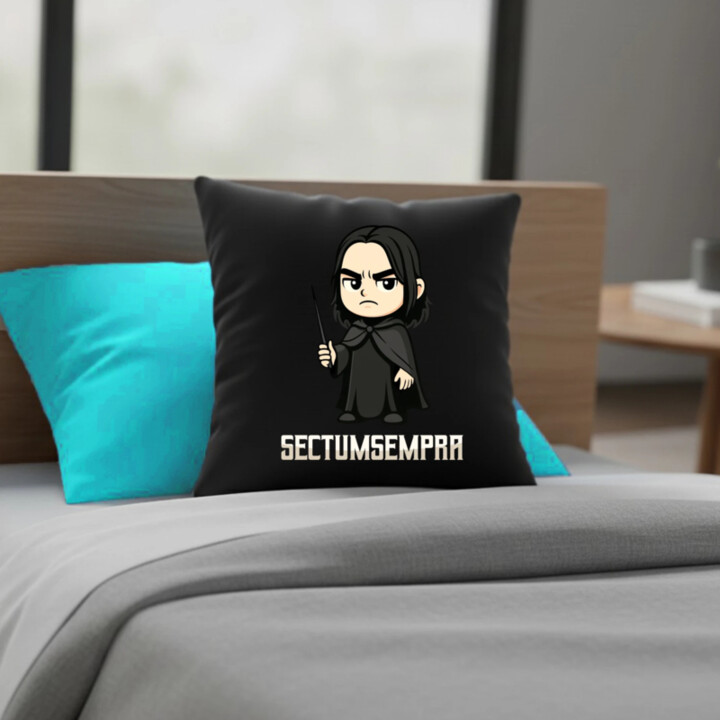 Sectumsempra - Severus Snape - černý polštář s potiskem pro fanoušky série Harry Potter