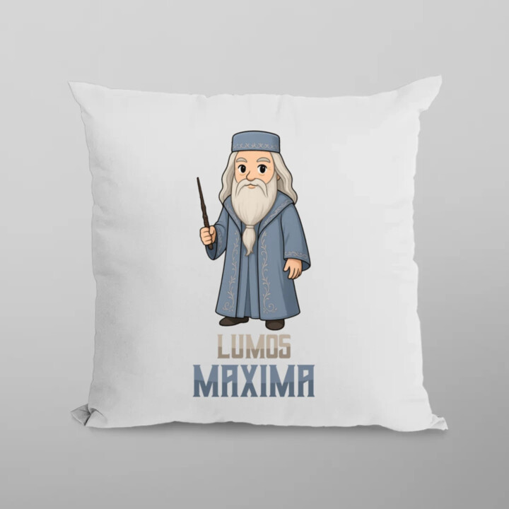 Lumos Maxima - Albus Dumbledore - polštář s potiskem pro fanoušky série Harry Potter