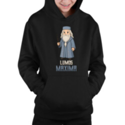 Lumos Maxima - Albus Dumbledore - dětská mikina s kapucí pro fanoušky série Harry Potter
