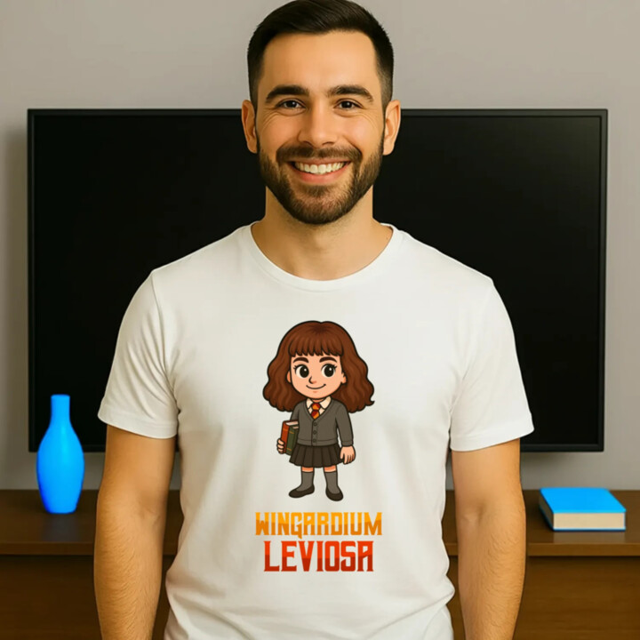Wingardium Leviosa - Hermiona Granger - pánské tričko s potiskem pro fanoušky série Harry Potter