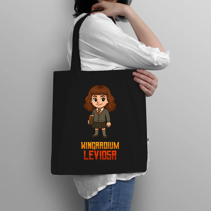 Wingardium Leviosa - Hermiona Granger - taška s potiskem pro fanoušky série Harry Potter