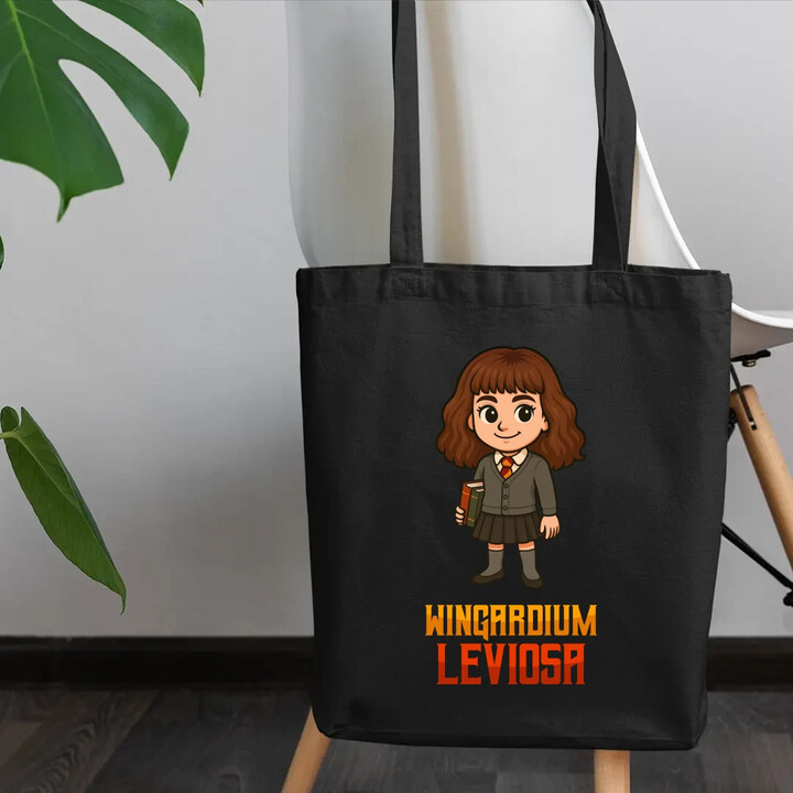 Wingardium Leviosa - Hermiona Granger - taška s potiskem pro fanoušky série Harry Potter